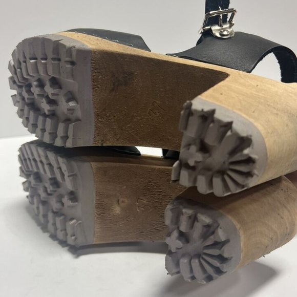 MIA Women's Abba Clog Black Leather, Size US7 M EU37 - Picture 5 of 6